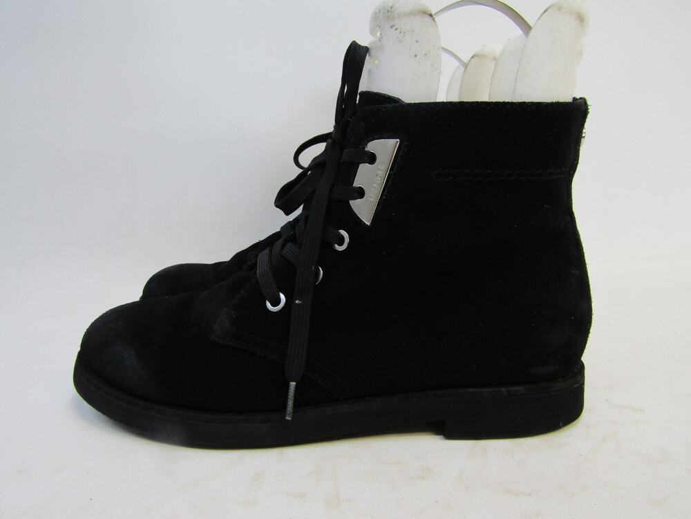 TOMMY HILFIGER Womens Size 7.5 M Black Suede Laces Ankle Fashion Boots Bootie